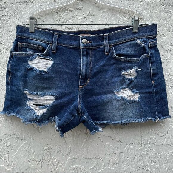 Joe's Jeans Pants - JOES Blythe Cut Off Jeans Women’s Size 31 Raw Fray Hem Distressed Dark Wash‎